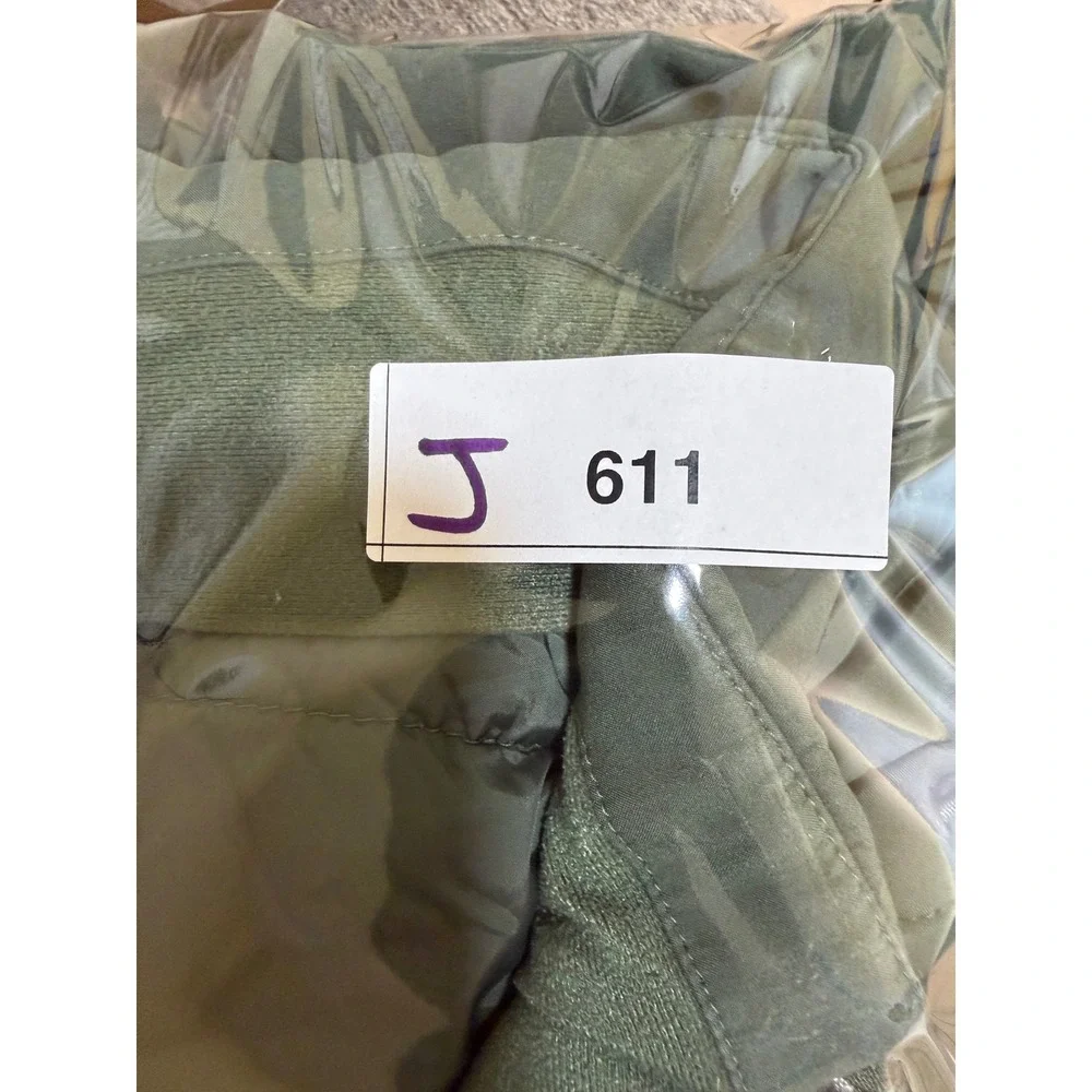 THE NORTH FACE Mens M Green Hooded Full Zip Outdoor Jacket Fleece Lined Flawed